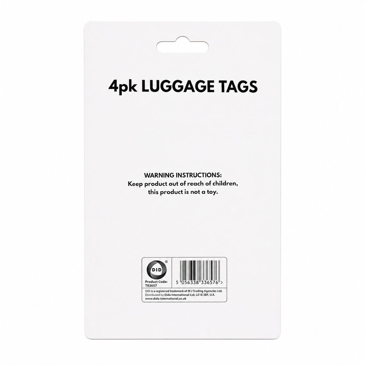 4 Pack Luggage Tags with Adjustable Straps – Travel Bag & Suitcase ID Tags