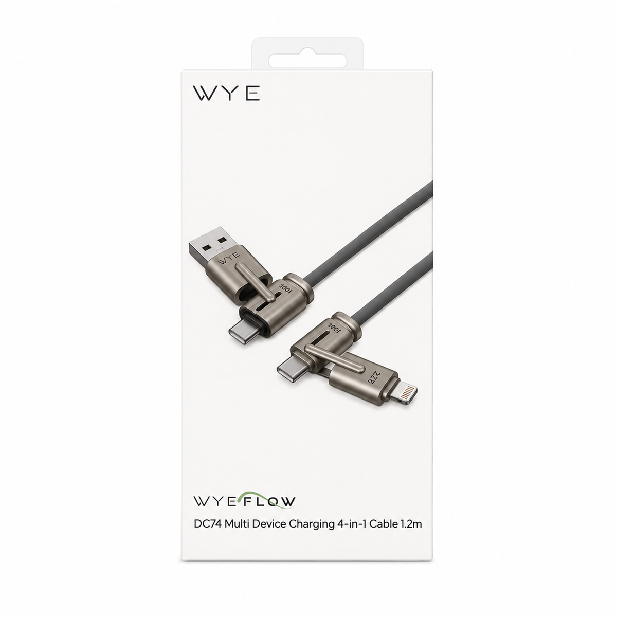 WYE Flow DC74 4-in-1 Fast Charging Cable 1.2m – 100W