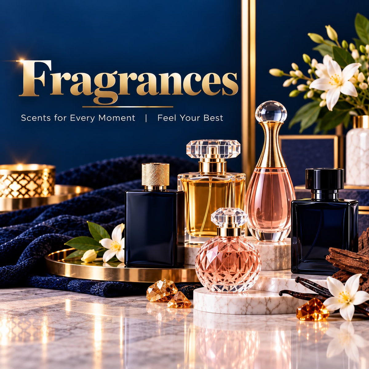 Premium perfumes and fragrances collection featuring Arabian oud and unisex scents