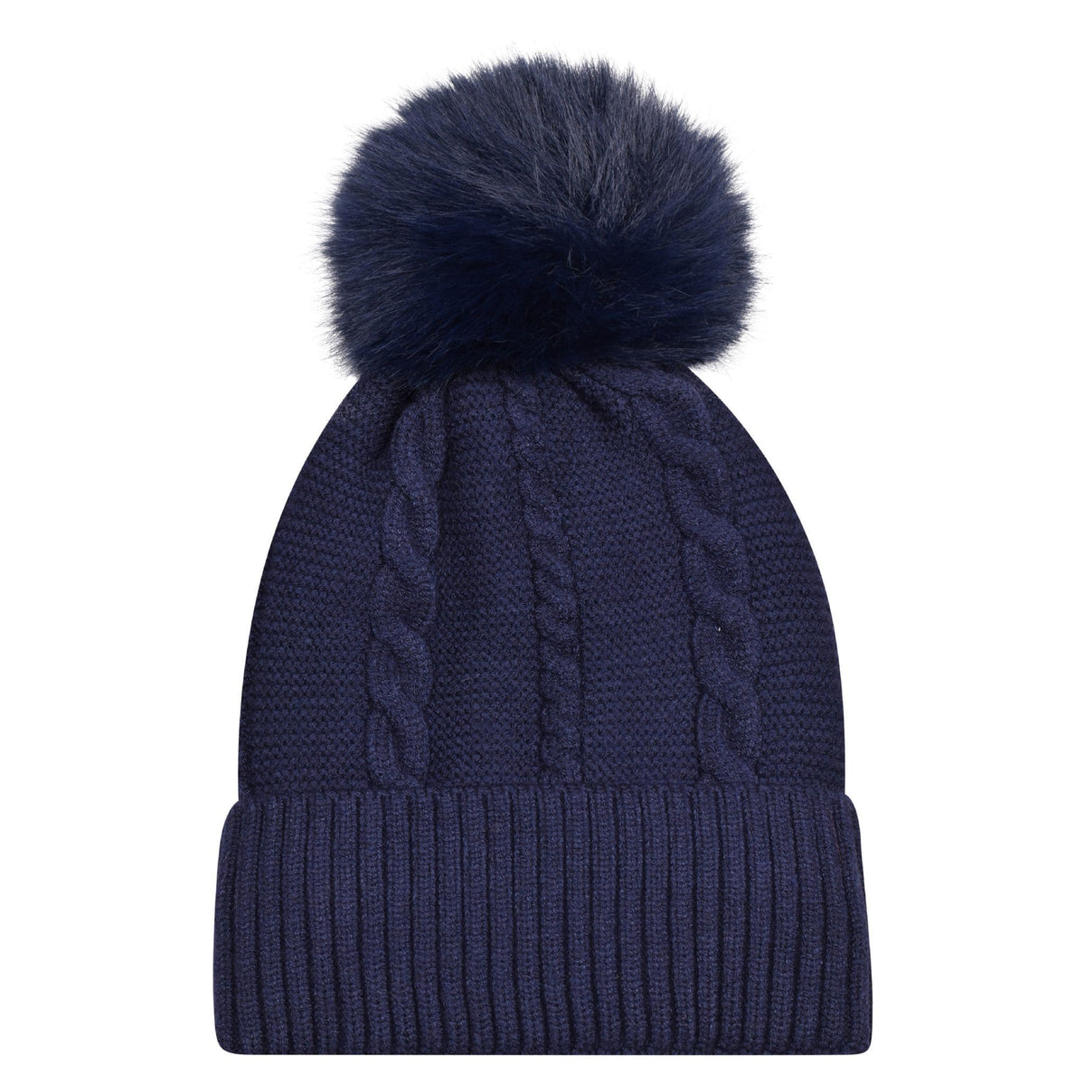 Women’s Cable Knit Bobble Hat – Warm Winter Pom Pom Beanie