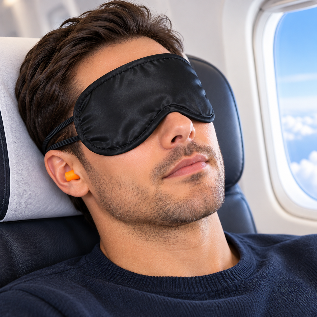 Travel Sleep Mask & Ear Plugs Set – Eye Mask for Flights & Holidays