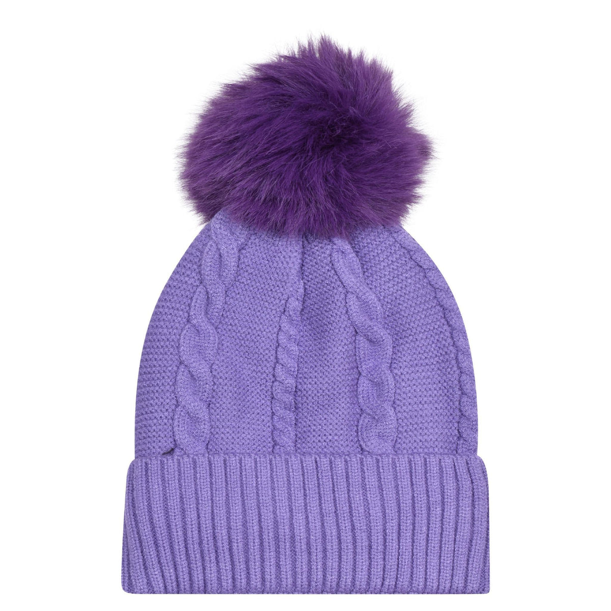 Women’s Cable Knit Bobble Hat – Warm Winter Pom Pom Beanie