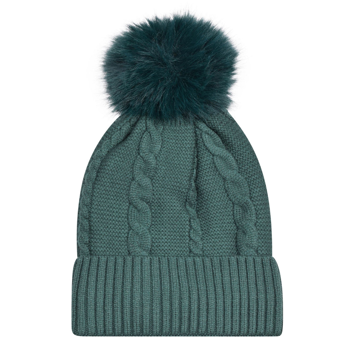 Women’s Cable Knit Bobble Hat – Warm Winter Pom Pom Beanie