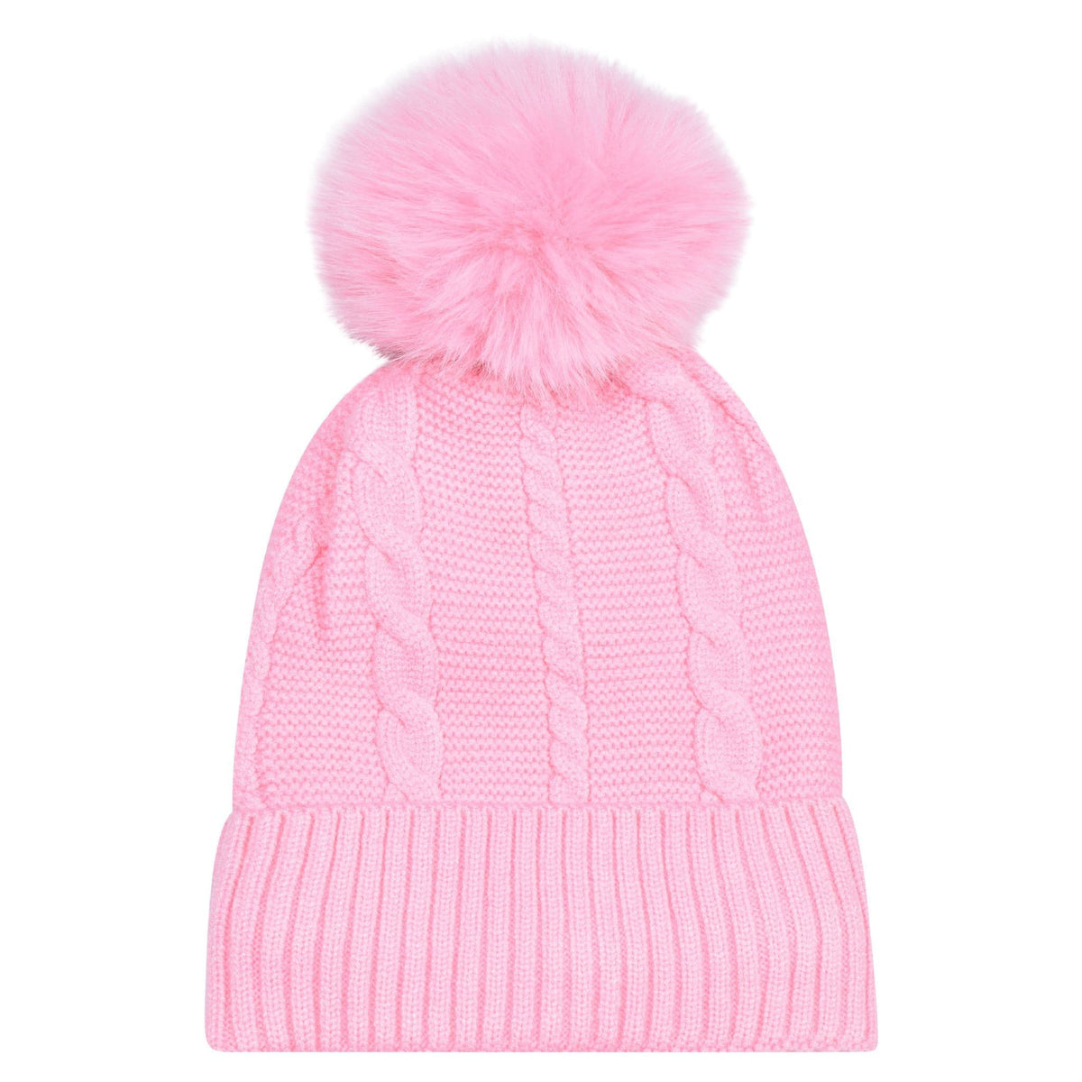 Women’s Cable Knit Bobble Hat – Warm Winter Pom Pom Beanie