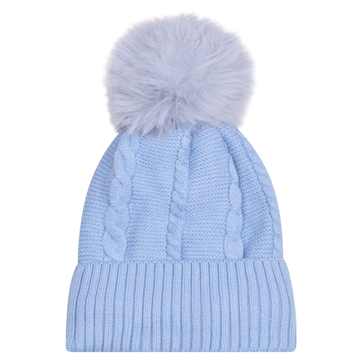 Women’s Cable Knit Bobble Hat – Warm Winter Pom Pom Beanie