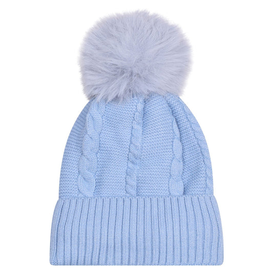Women’s Cable Knit Bobble Hat – Warm Winter Pom Pom Beanie