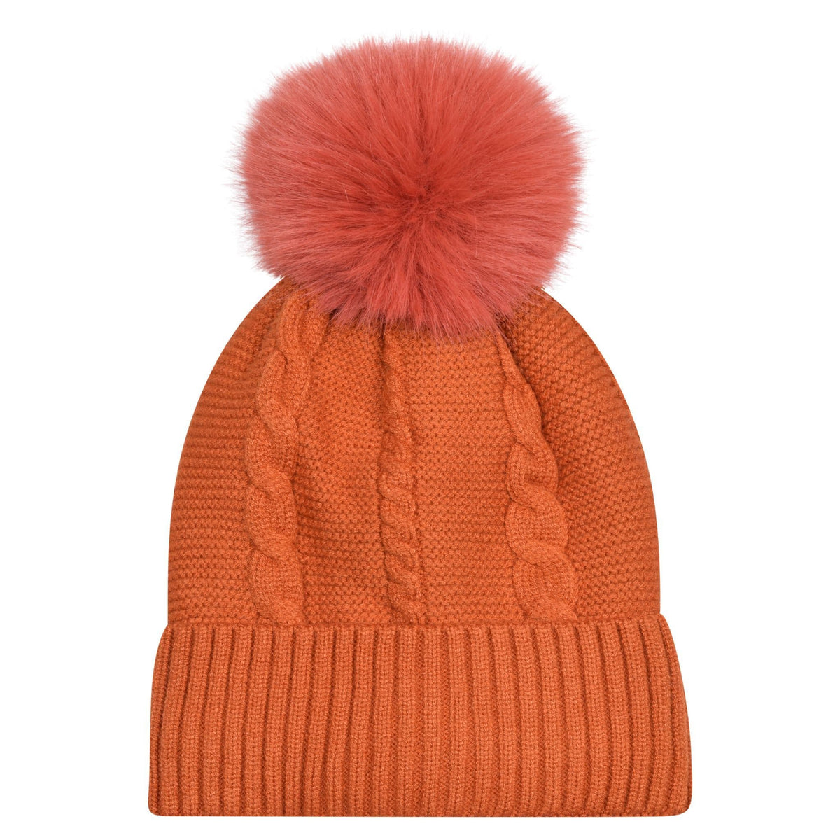 Women’s Cable Knit Bobble Hat – Warm Winter Pom Pom Beanie
