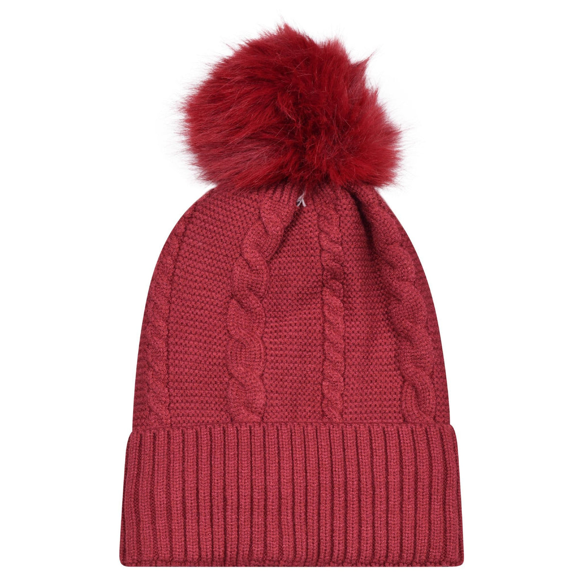 Women’s Cable Knit Bobble Hat – Warm Winter Pom Pom Beanie