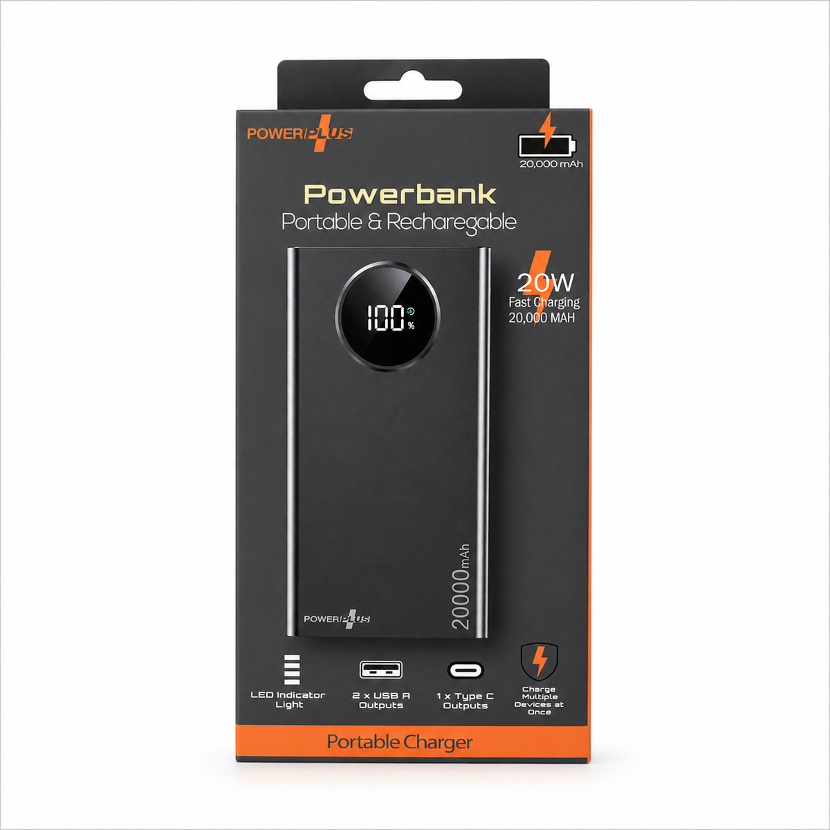 PowerPlus 20,000mAh Power Bank 20W Fast Charging Portable Charger