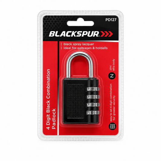 Product Title

BLACKSPUR 4 Digit Black Combination Padlock – Travel Luggage & Suitcase Lock
