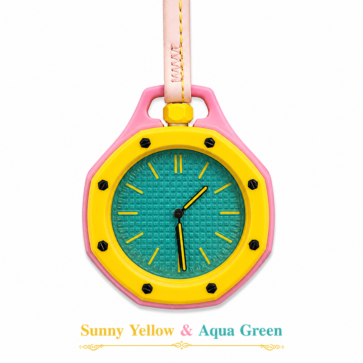RegalPop Colourful Trendy Fashion Pop Style Long Strap Pocket Watch – Unisex Novelty Fashion
