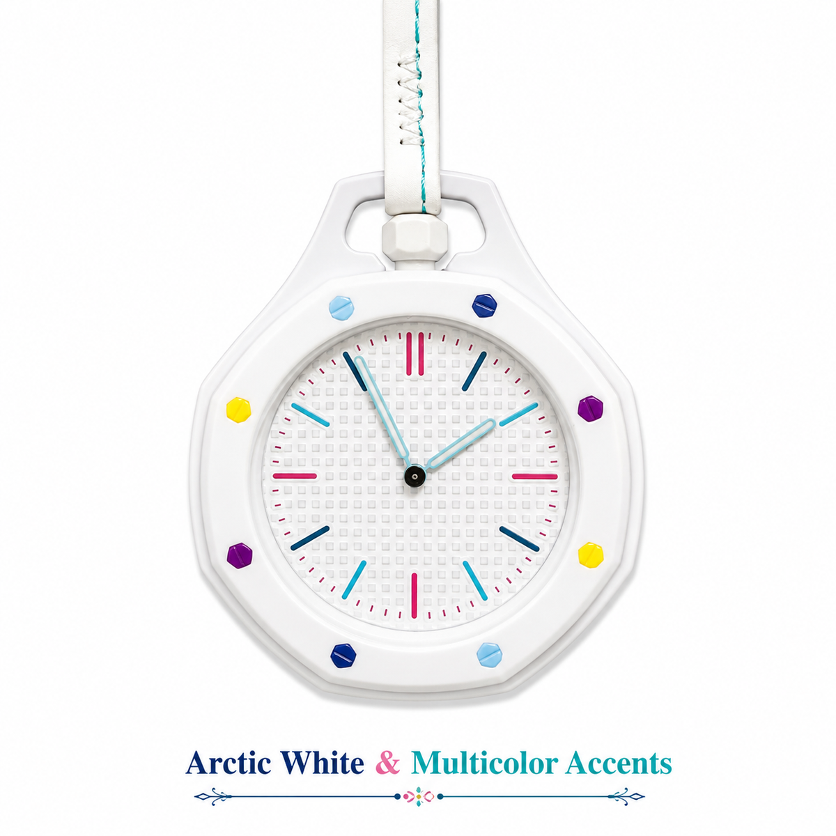 RegalPop Colourful Trendy Fashion Pop Style Long Strap Pocket Watch – Unisex Novelty Fashion