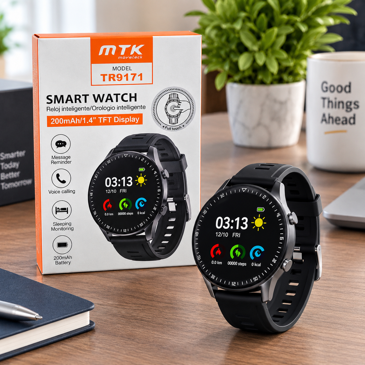 M·TK TR9171 Smart Watch – 1.4” Touch Screen, Voice Calling & Fitness Tracker