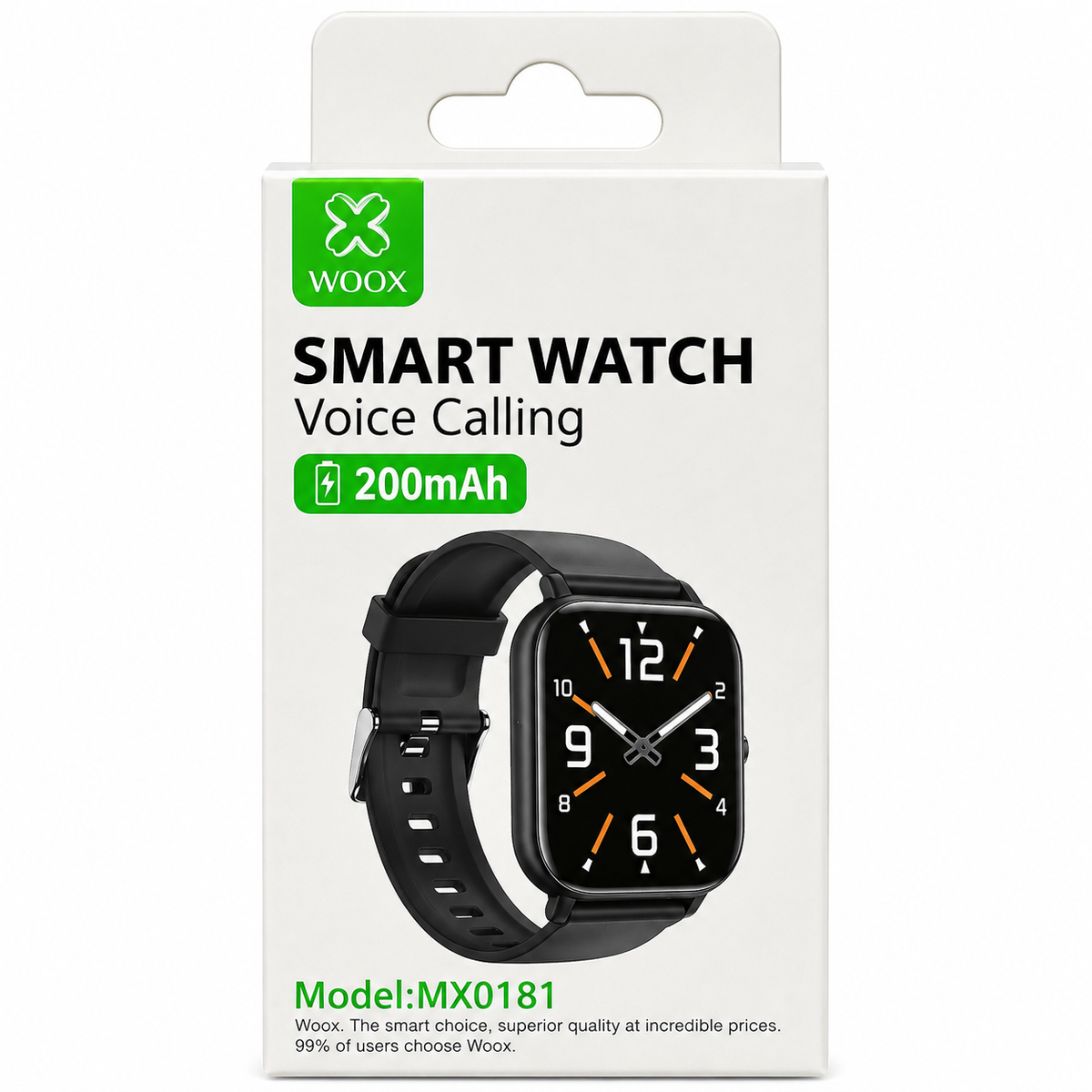 WOOX MX0181 Smart Watch – Bluetooth Voice Calling, 200mAh Battery