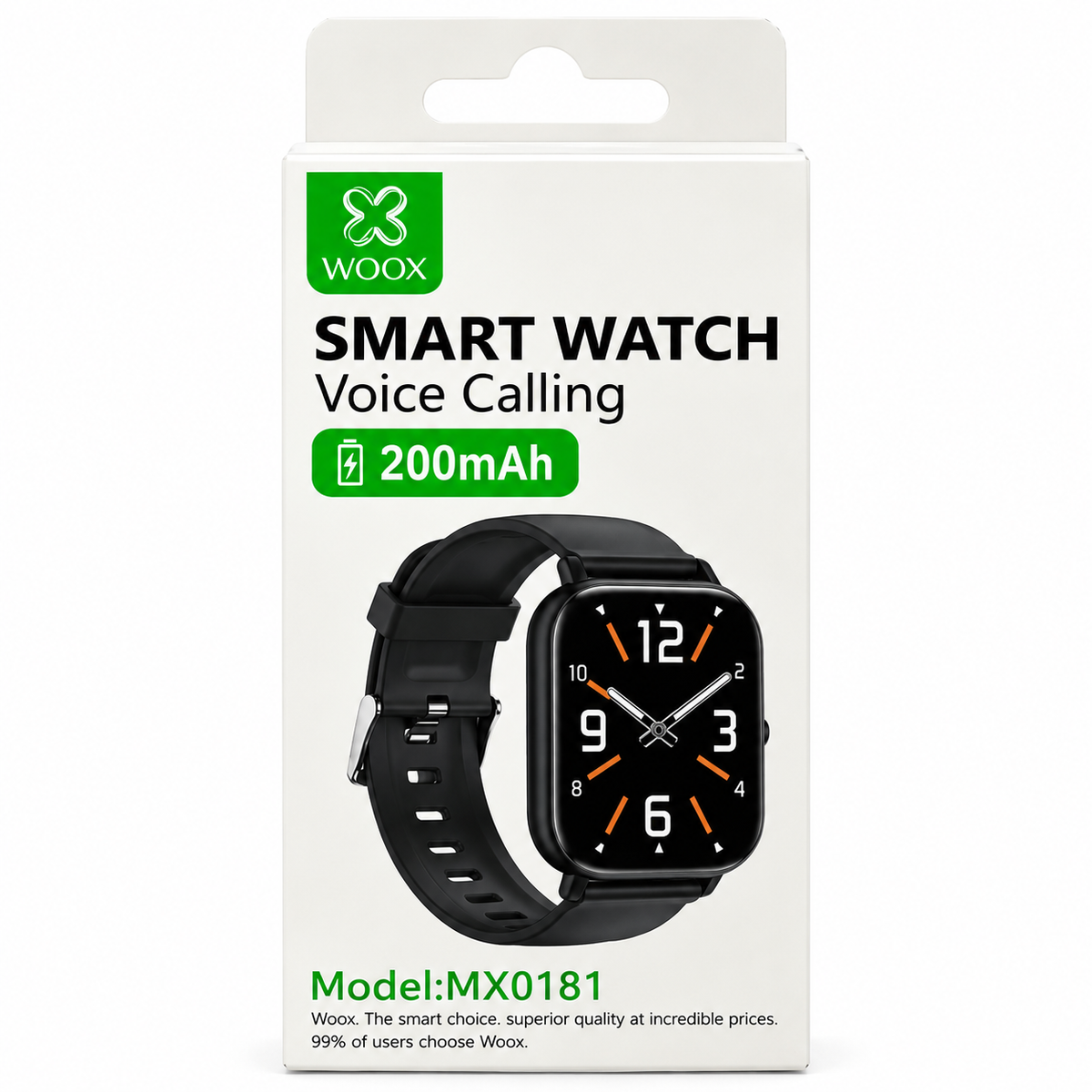 WOOX MX0181 Smart Watch – Bluetooth Voice Calling, 200mAh Battery