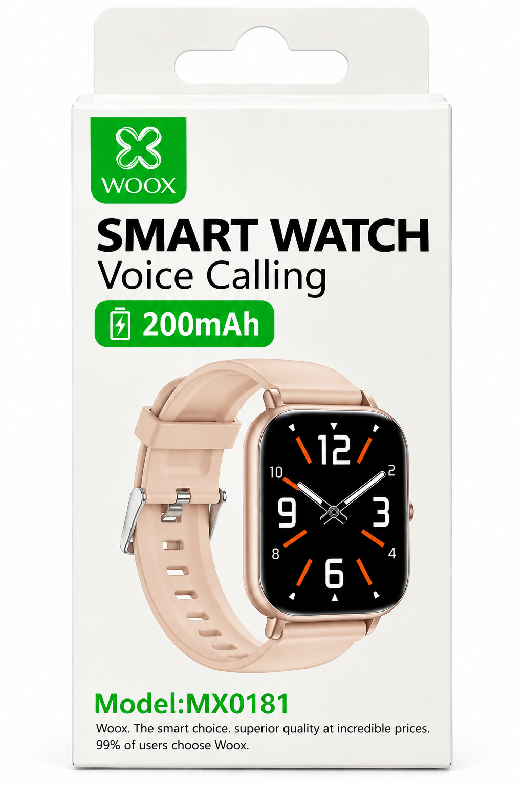 WOOX MX0181 Smart Watch – Bluetooth Voice Calling, 200mAh Battery
