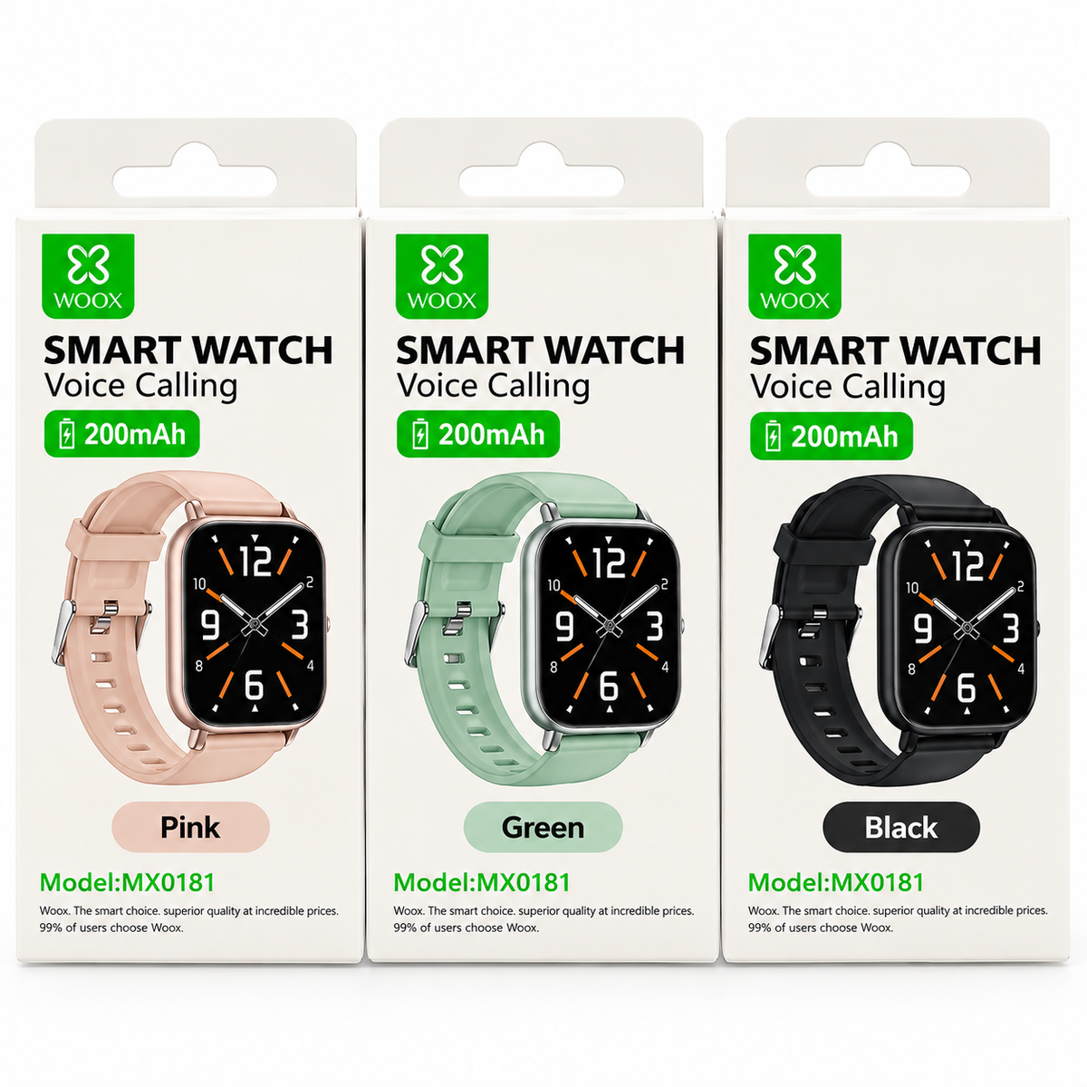 WOOX MX0181 Smart Watch – Bluetooth Voice Calling, 200mAh Battery
