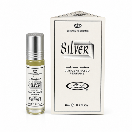Al-Rehab Silver 6ml concentrated perfume oil roll-on by Crown Perfumes