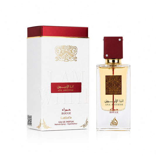 Lattafa Ana Abiyedh Rouge Eau de Parfum 60ml unisex Arabian perfume bottle and box