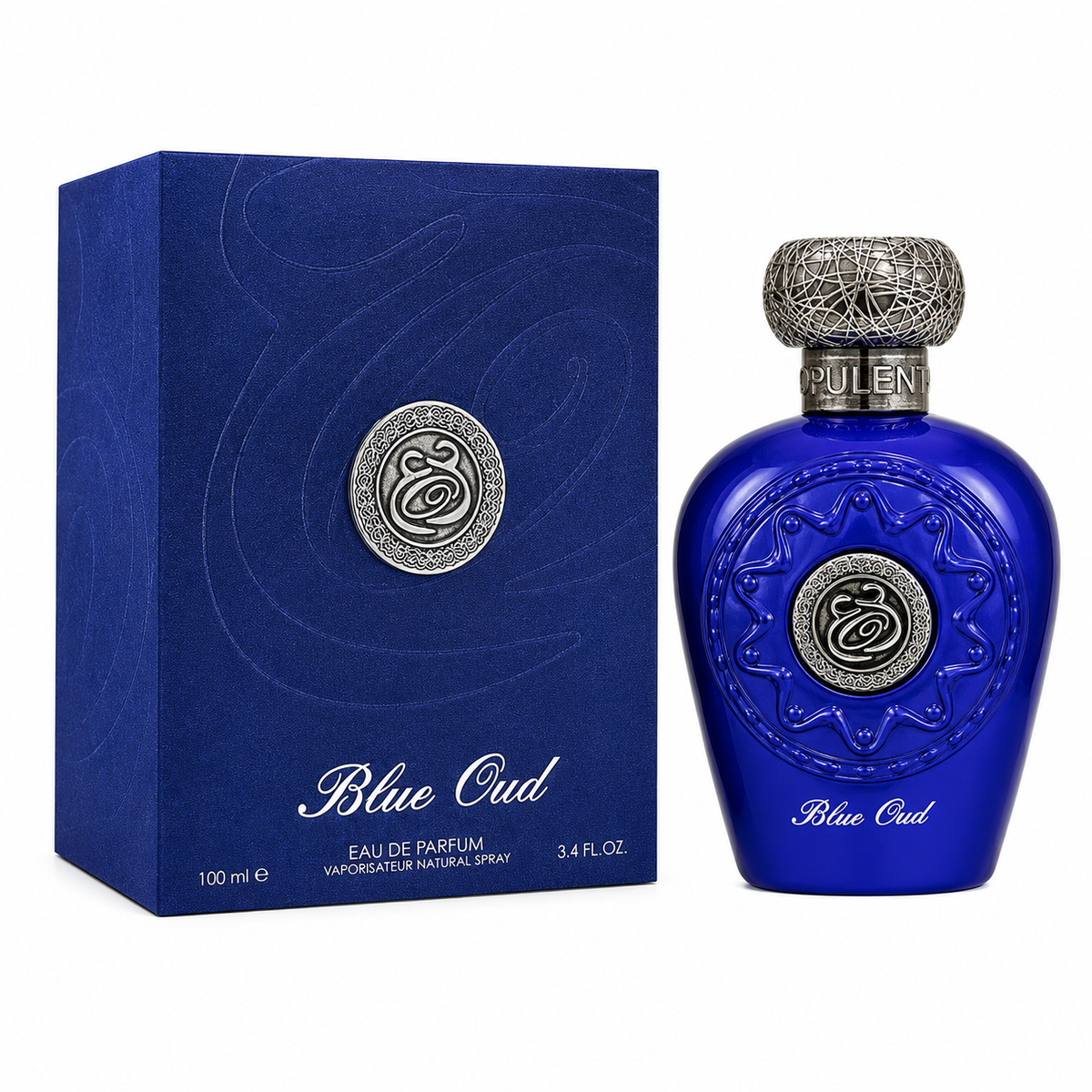 Lattafa Blue Oud Eau de Parfum 100ml unisex Arabian oud perfume bottle and box