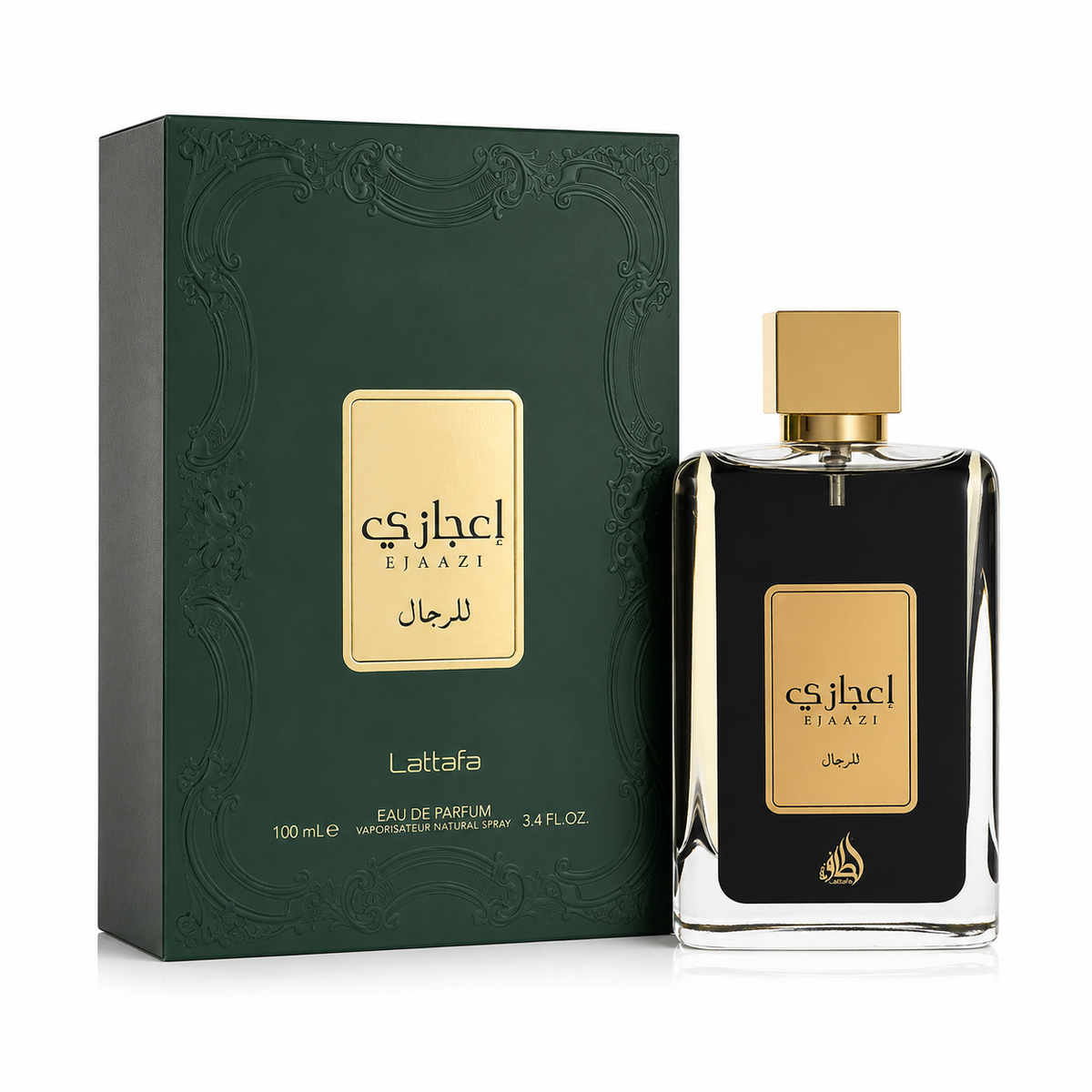Lattafa Ejaazi 100ml Eau de Parfum Arabian men’s perfume bottle and box