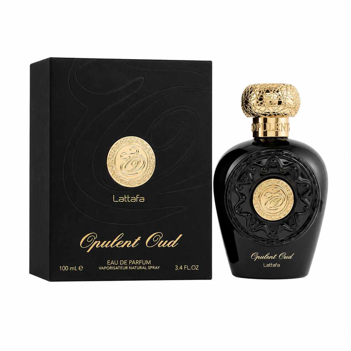 Lattafa Opulent Oud Eau de Parfum 100ml unisex Arabian oud perfume bottle and box