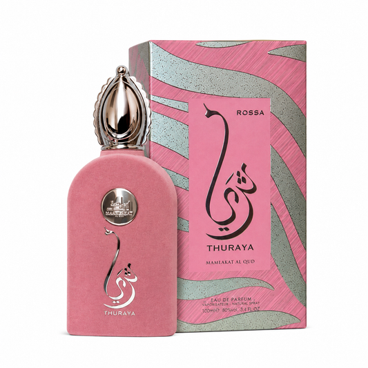 Mamlakat Al Oud Thuraya Rossa 100ml Eau de Parfum women’s Arabian perfume bottle and box